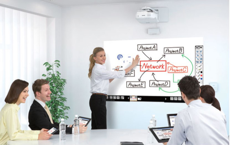 máy chiếu tích hợp bảng tương tác thông minh