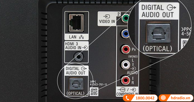 cong optical tren tivi LG