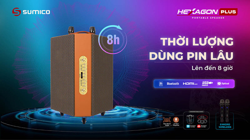 Sumico ra mắt loa kéo karaoke Hexagon Plus Sumico ra mắt loa kéo karaoke Hexagon Plus