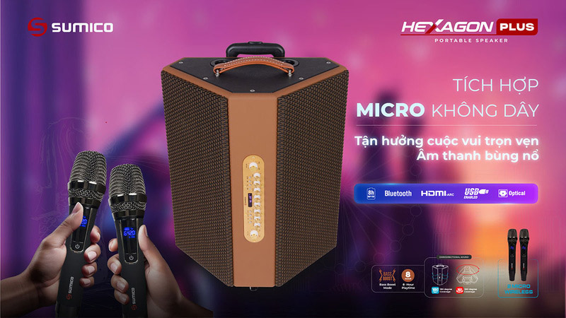 Sumico ra mắt loa kéo karaoke Hexagon Plus Sumico ra mắt loa kéo karaoke Hexagon Plus