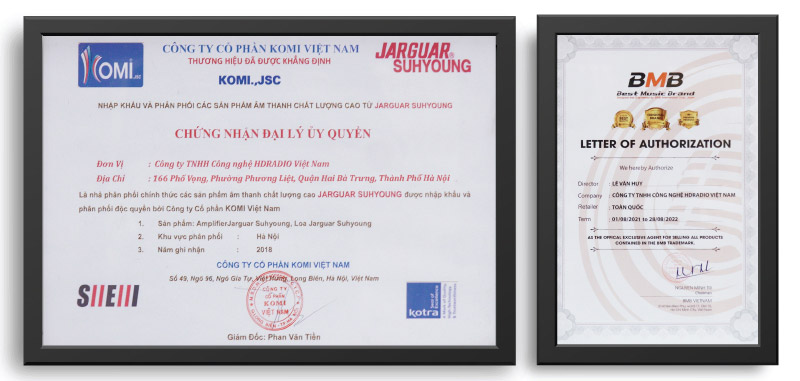 Chứng nhận phân phối ủy quyền chính hãng HDRadio