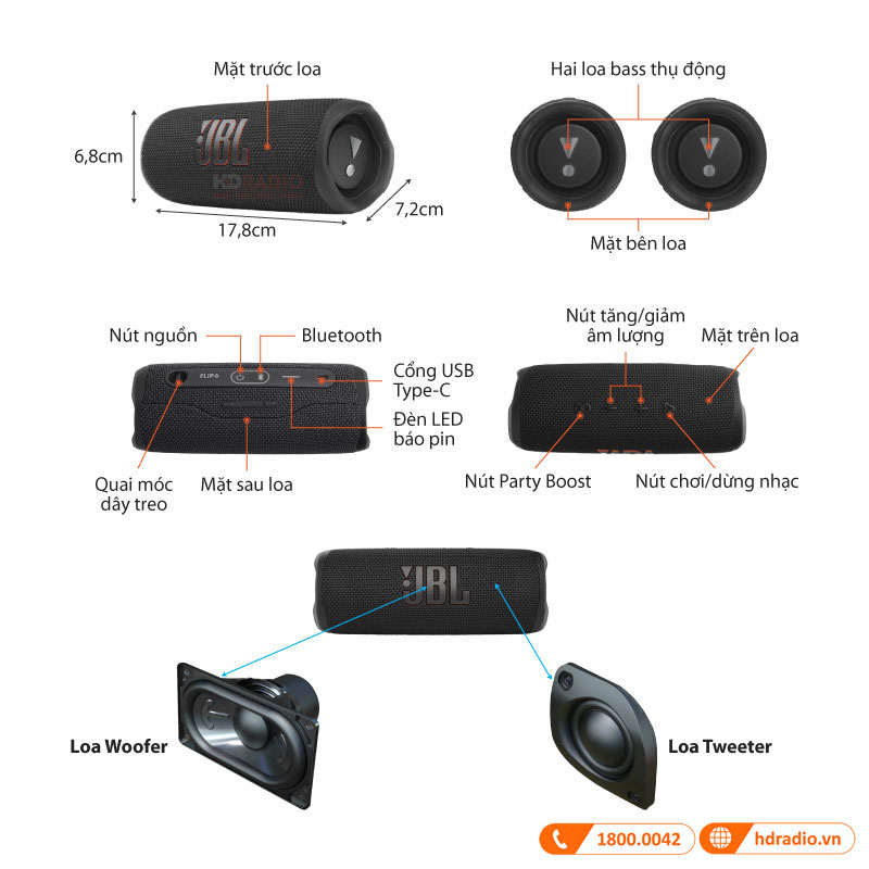 miêu tả loa JBL Flip 6