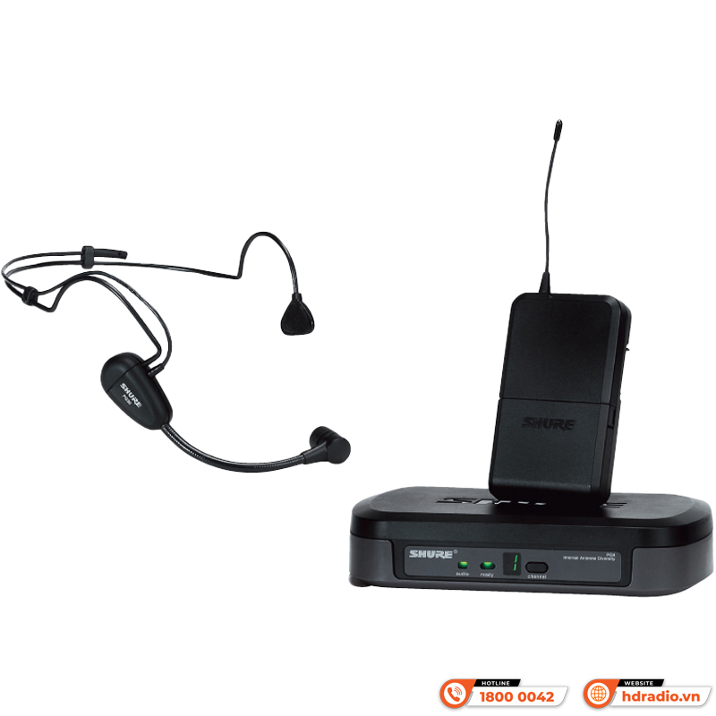  Bộ thu và phát cầm tay kèm micro không dây cài đầu Shure PG14/PG30