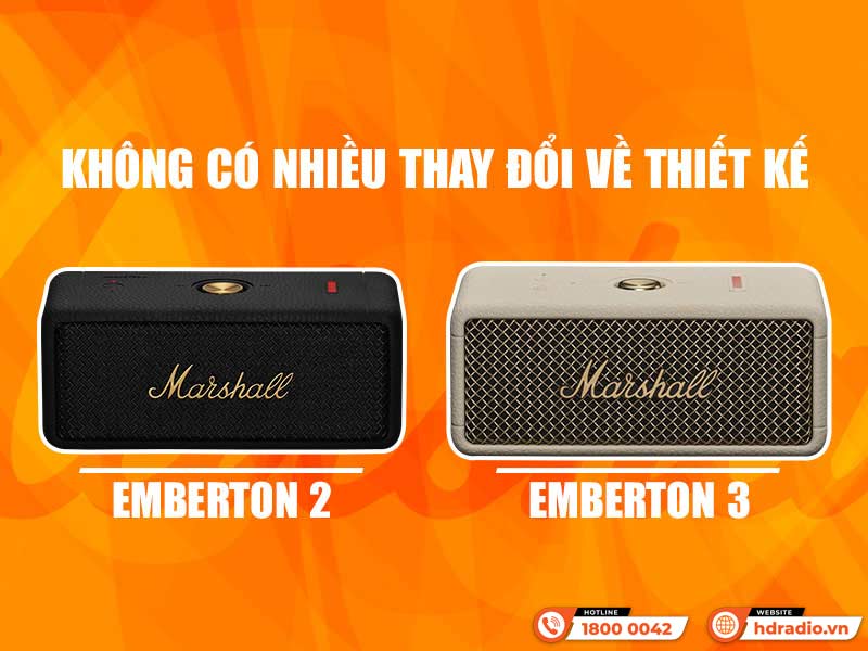 So sánh Thiết kế Loa Marshall Emberton 2 và Loa Marshall Emberton 3