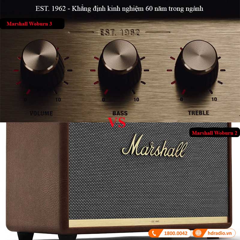 So sanh Loa Marshall Acton 2 va Loa Marshall Acton 3