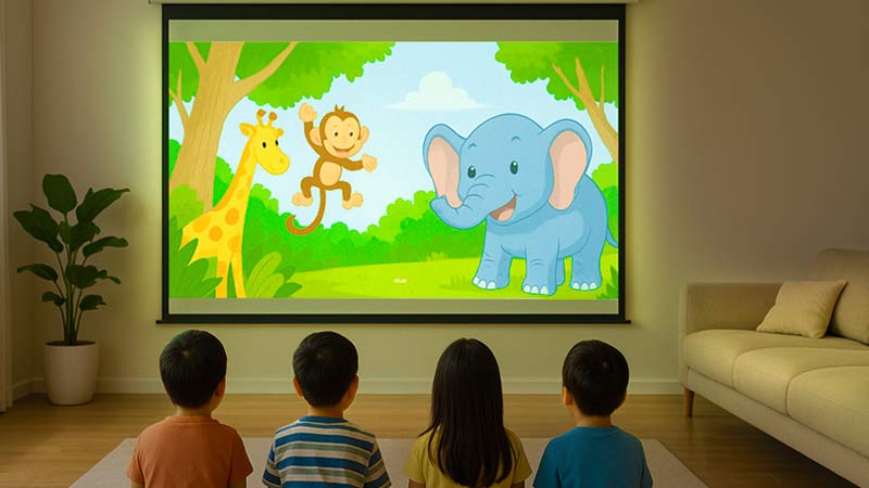 Xem máy chiếu có hại mắt không? Cách bảo vệ mắt trẻ khi xem phim
