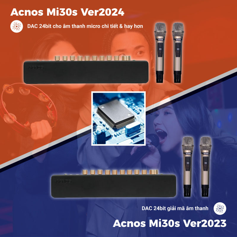 So sánh Micro kèm vang Acnos Mi30s và Micro kèm vang Acnos Mi30s Ver2024