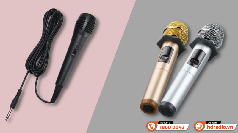 So sánh micro karaoke có dây và không dây