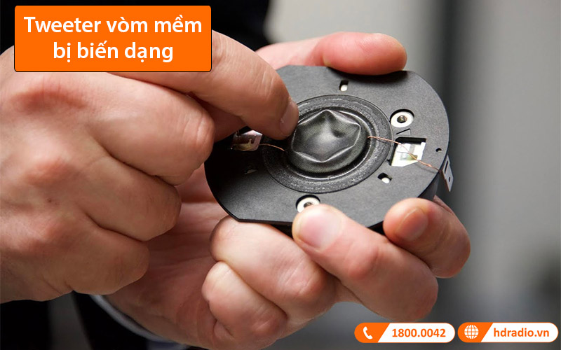 Tweeter vòm mềm bị biến dạng