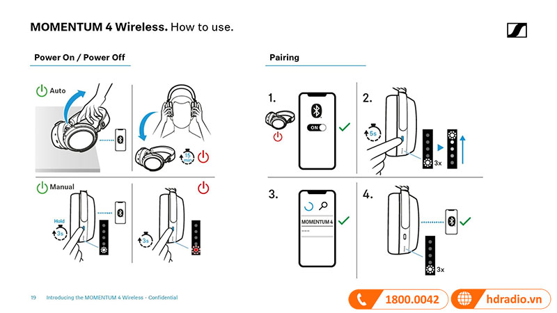 cách ghép nối tai nghe chụp tai Sennheiser với thiết bị bluetooth